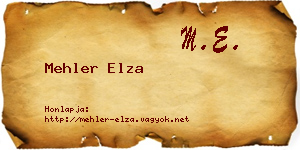 Mehler Elza névjegykártya